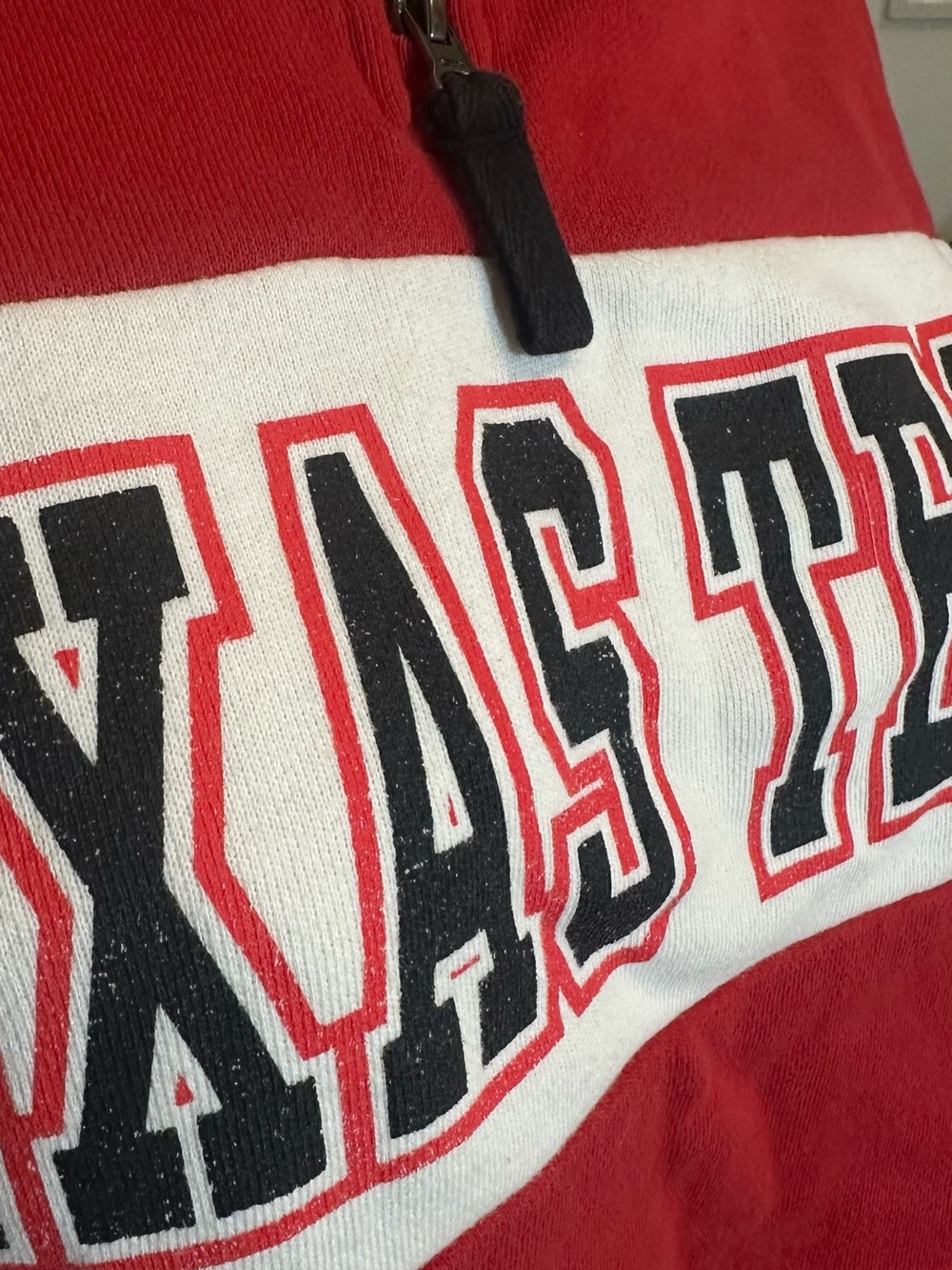 47 Brand Texas Tech Red Half-Zip and Embroidered Vintage Sweatshirt - Picture 4 of 4